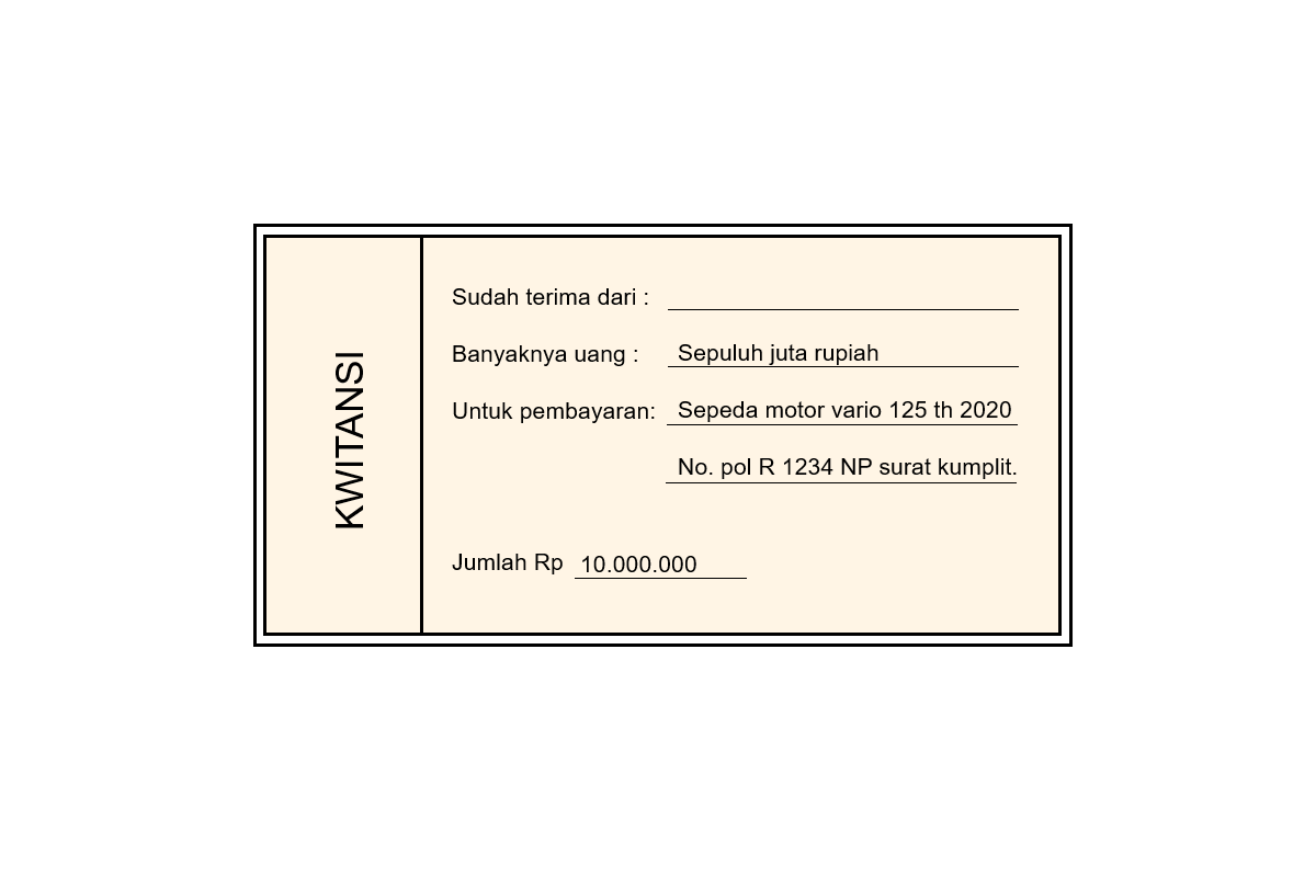 Receipt Rupiah Cara Penulisan Rupiah Dengan Huruf Yang Benar